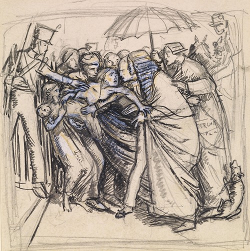 The Prisoner’s Wife – Sketch of the Wife confronting Judge