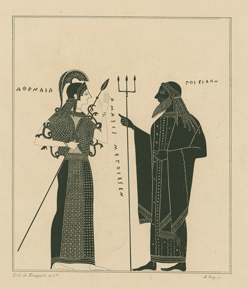 The dispute between Athena and Poseidon over sovereignty of Attica