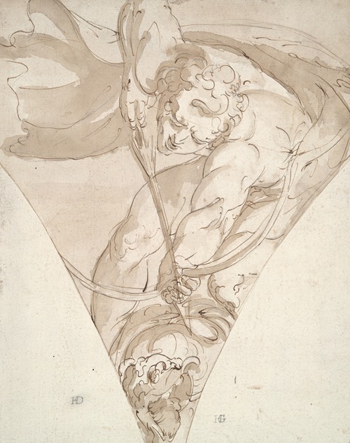 Apollo Killing the Python, study for a spandrel in the Palazzo Antonio Doria (Palazzo della Prefettura), Genoa