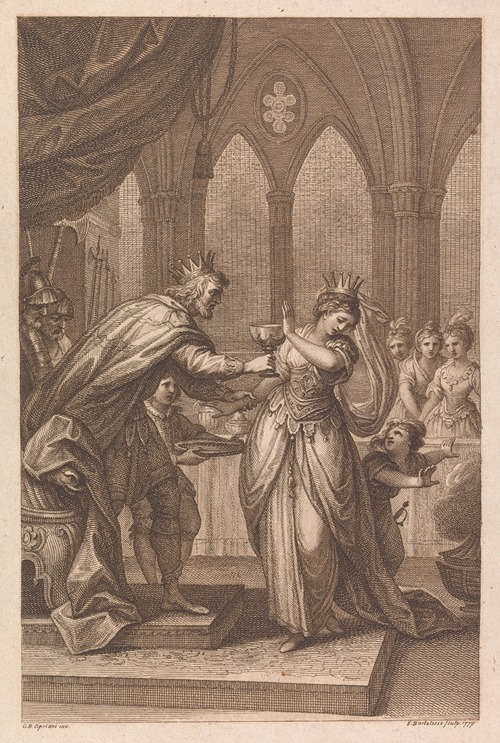 King Alboin Forcing Rosamund to Drink From The Skull of Her Murdered Father, Cunimund, King of the Gepids
