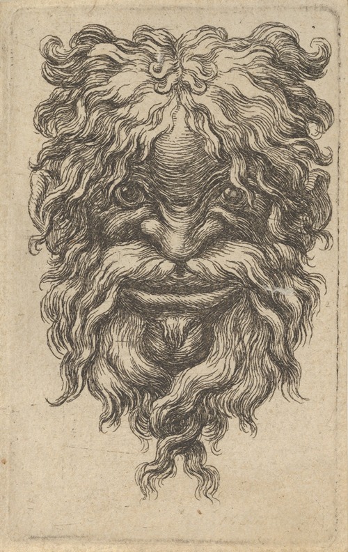 Mask with Curly Hair, a Long Mustache and a Loosely Twisted Beard