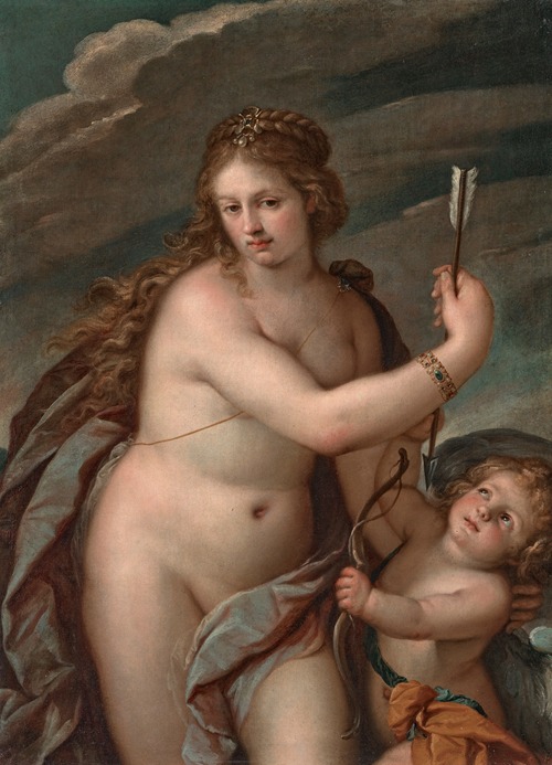Cupid disarmed by Venus