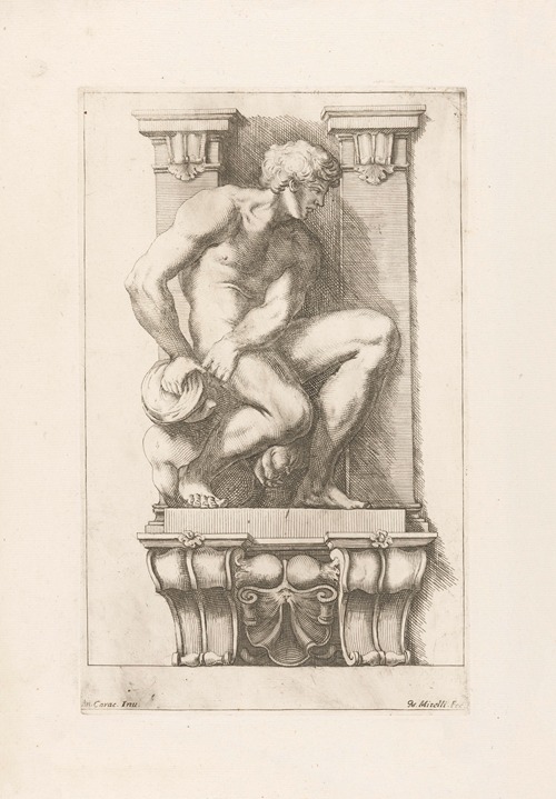 Man subdues a harpy