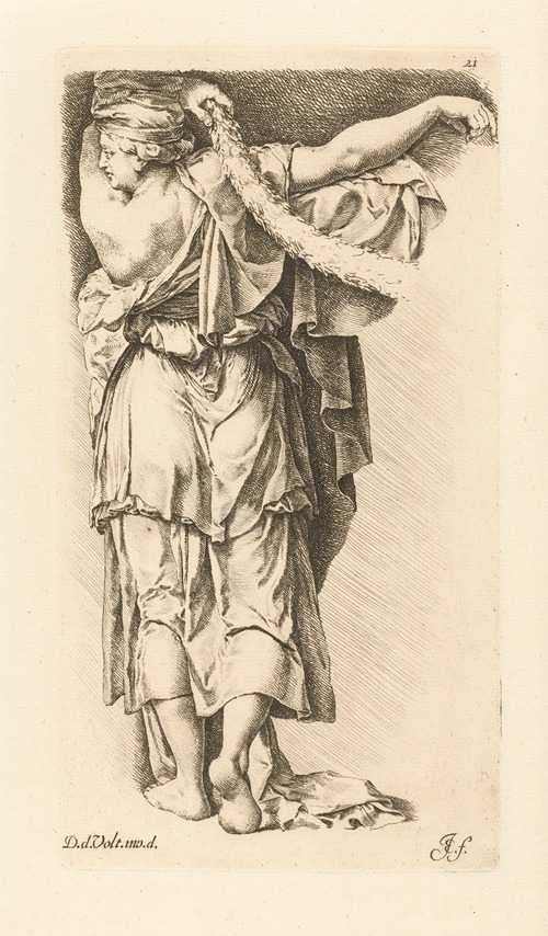 Caryatid seen from her back