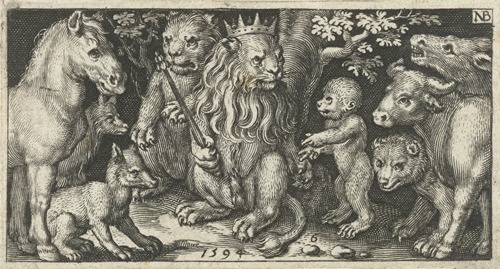 Lion as king among other animals