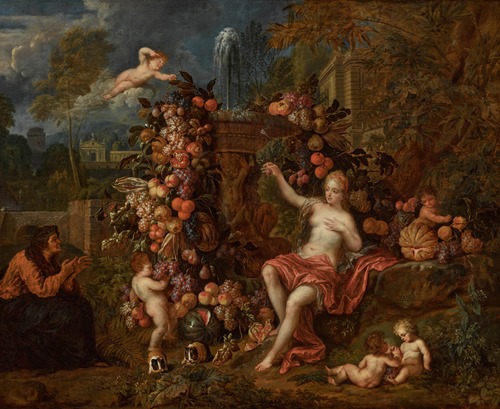 An allegory of Autumn; Vertumnus and Pomona