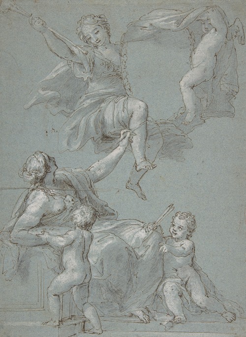 Allegorical Composition with Figures of Painting and Fame