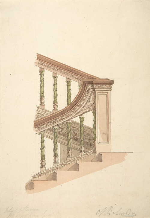 Detail of Staircase at Gerrard House, Gerrard Street, Soho, London (1825-71)