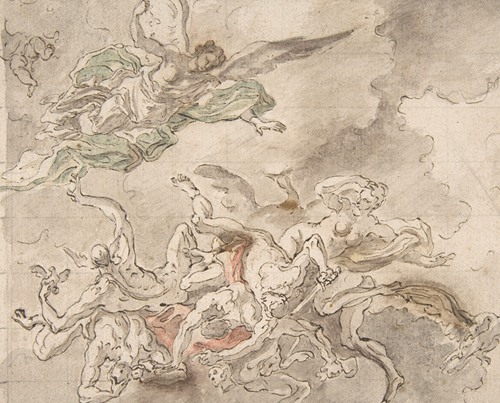 Study for the Fall of Simon Maqus, S. Paolo Maggiare, Naples, 1690