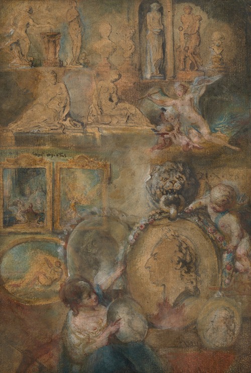 Allegory of Louis XV as Patron of the Arts with Paintings and Sculpture from the Salon of 1769