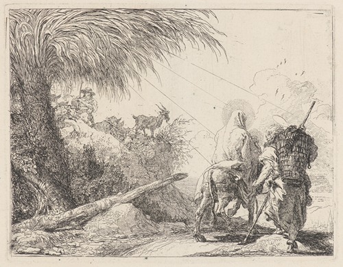 The Flight, Holy Family at the Right, Joseph Looking to the Left