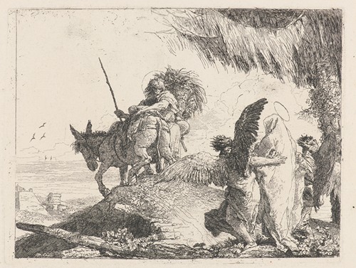 The Flight, with Madonna at Right Supported by Angels