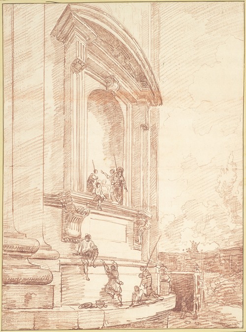 Figures in One of Michelangelo’s Niches on the Apse of St. Peter’s, Rome