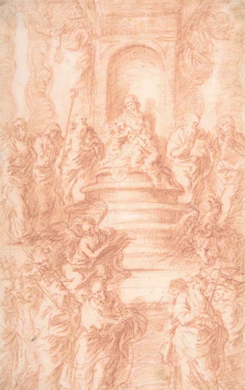 The Holy Kinship (Madonna and Child and St. John) with Prophets and Symbols of the Four Evangelists