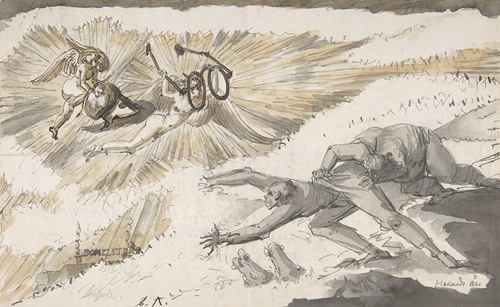 Carl Ehrenswärd as Apollo, flying to inspect Sergel and Abilgaard
