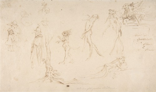 Studies of Imaginary Woodland Creatures and Other Figures