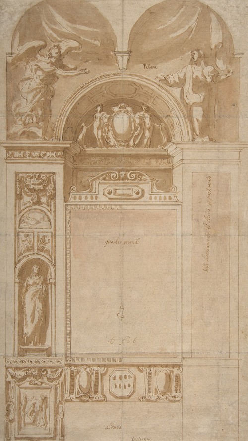 Design for a Reredos or Frame and Setting for an Altar Painting