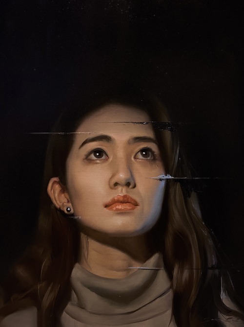 Girl In Blue by Jie Gao - Artvee