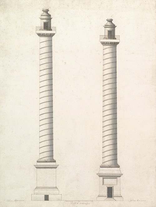 Elevation of Column of Antoninus Pius and Elevation of Column of Trajan