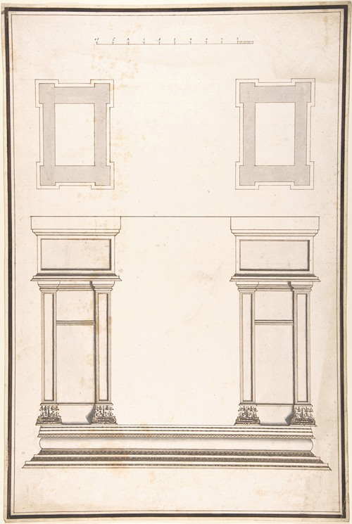 Entrance Portal; Plan and Elevation, Each Pier Consisting of Two Pilasters