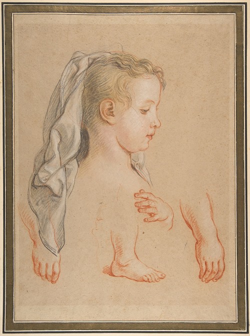 Head of a Young Girl and Studies of Hands and of her Right Foot