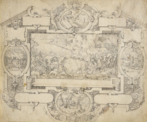 The Destruction of Pharoah’s Army and Other Scenes within a Cartouche