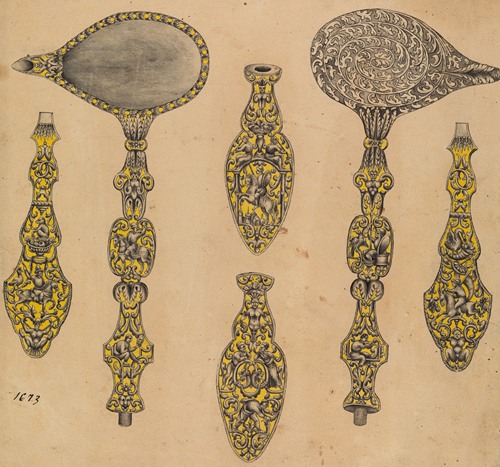 Design for the Decoration of Two Firearms Accessories, a Ladle and a Screwdriver