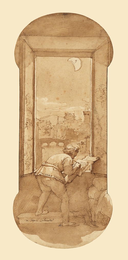 Taddeo Drawing by Moonlight in Calabrese’s House (1595)