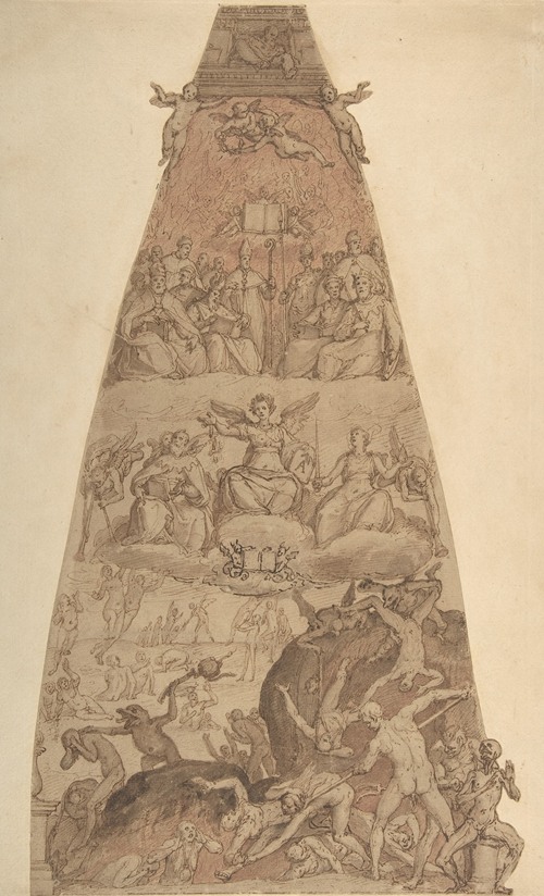 Scene from the Last Judgment, Study for the Fresco Decoration of One of the Segments of the Cupola of the Cathedral of Santa Maria del Fiore in Florence (1576-79)