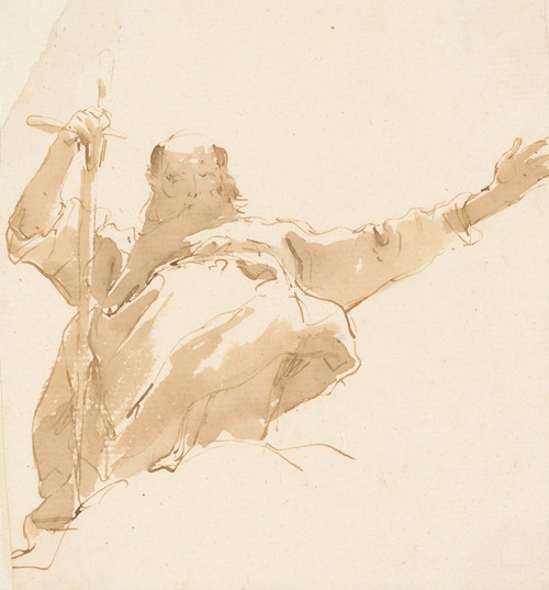 Old Man Holding a Sword, His Left Arm Outstretched (ca. 1742-57)