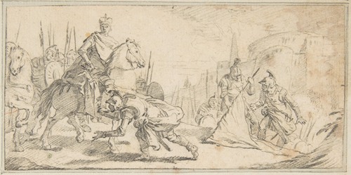 Soldiers Surrendering to an Emperor, with a City in the Background (1696-1770)