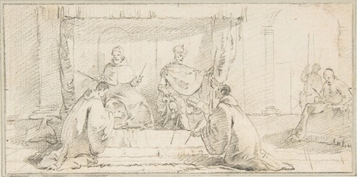 Two Monks Kneeling before a Doge and an Emperor (Doge Ziani and Emperor Barbarossa)