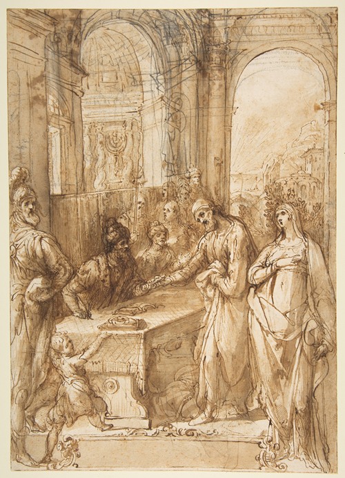 Esther and Mordecai before King Ahasuerus (Esther 8;1- 12)