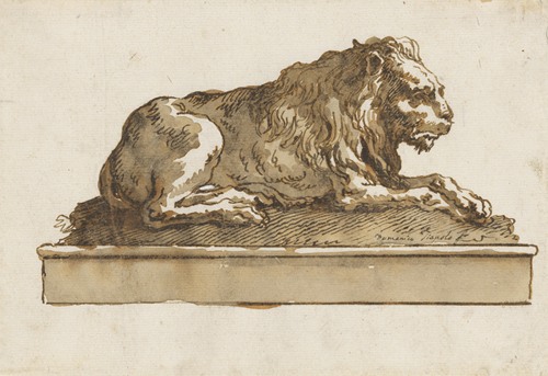 A Lion, Lying Toward the Right (on a Base)