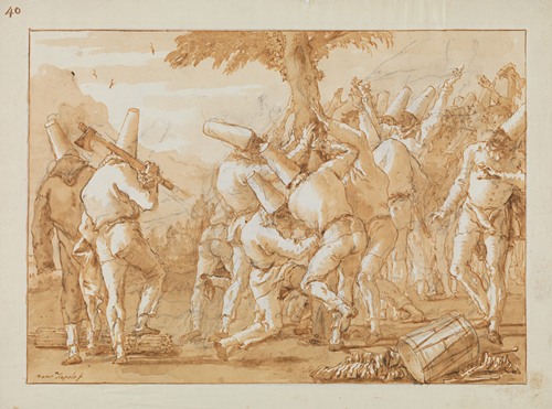 Punchinellos Felling (or Planting) a Tree