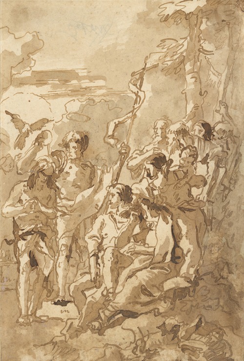 The Baptism of Christ (with a Woman Holding a Child Among the Spectators at the Right)