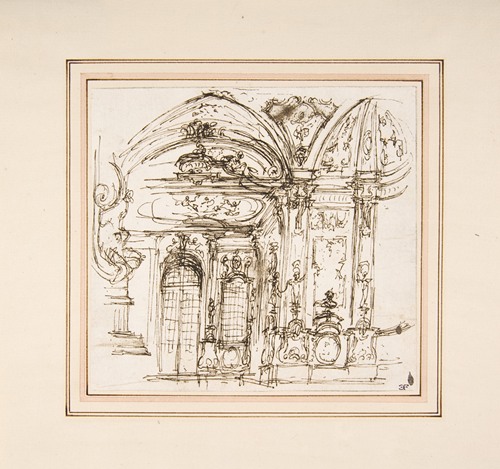 Design for a Stage Set; Highly Decorated Interior of a Palace