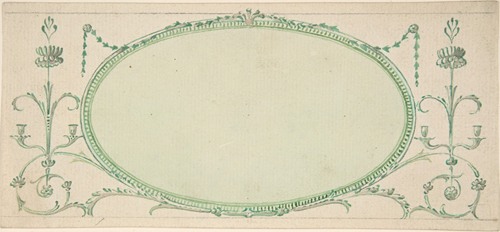 Design for a Mirror in the Form of a Horizontal Oval, Elevation (mid-18th-early 19th century)