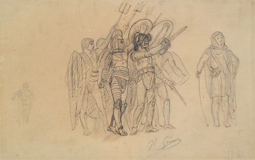 Preparatory study for ‘Ave Caesar, Morituri te Salutant’ (Hail Caesar! We who are about to die salute you)