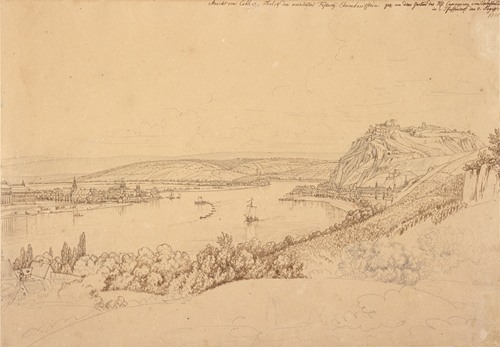 View of Koblenz with the Rhine and Fortress Ehrenbreitstein (recto); View of the Heidelberg Castle
