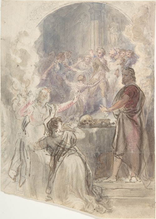 Scene from ‘My Aunt Margaret’s Mirror’ (Keepsake Story by Sir Walter Scott)