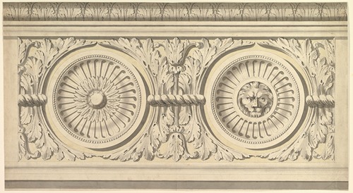 Design for a Frieze, Ornamented with Lion’s Head Paterae