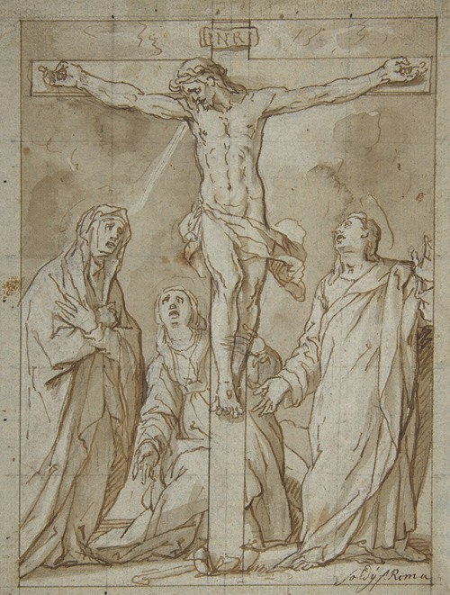 Christ Crucified, Attended by the Virgin, Saint Mary Magdalen, and Saint John the Evangelist