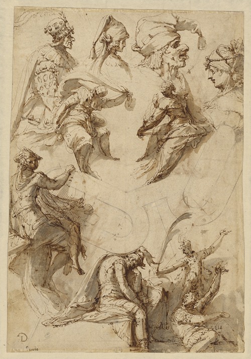 Studies of Figures and Architecture (1542-1545)