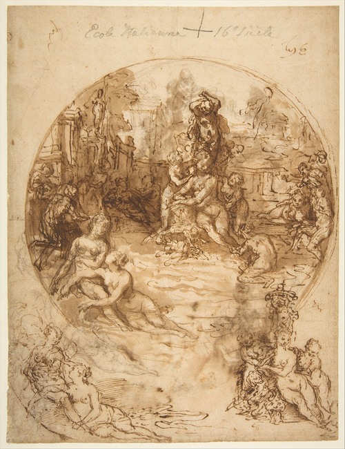 Studies for a Circular Composition of Diana and Her Nymphs Bathing