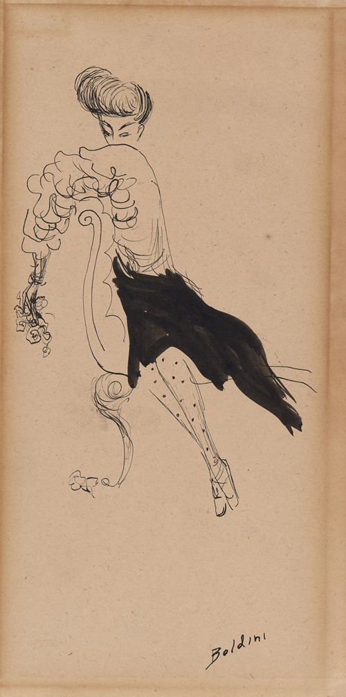 Portrait of Janet Braguin in the style of Giovanni Boldini