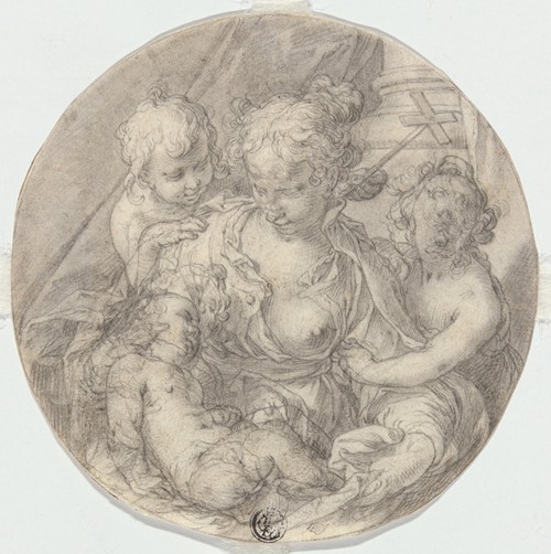 The Madonna with the Christ Child, with the infant John the Baptist and another Child (Caritas)