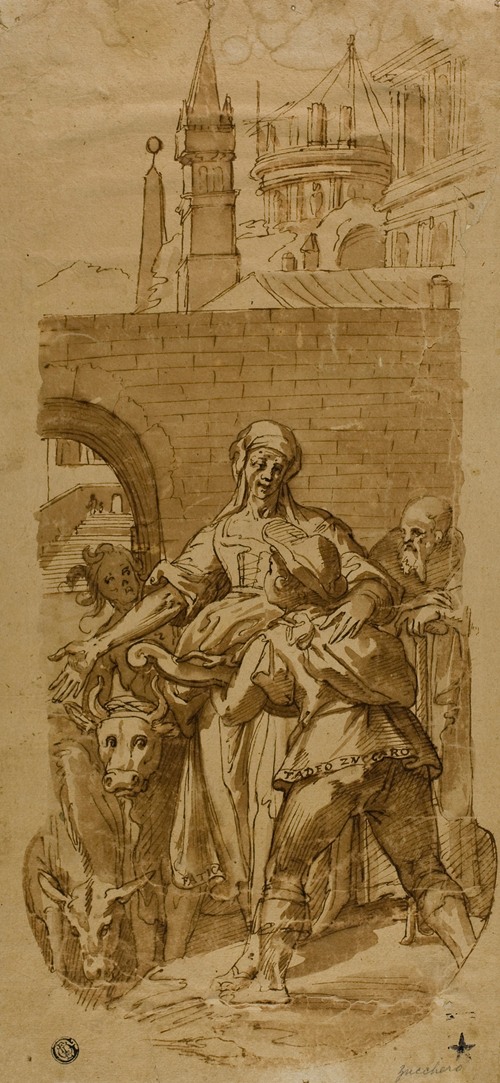 Taddeo Zuccaro at the Entrance to Rome, Greeted by Servitude, Hardship, and Toil