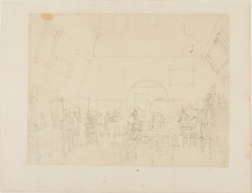 Study for British Institution, Pall Mall, from Microcosm of London