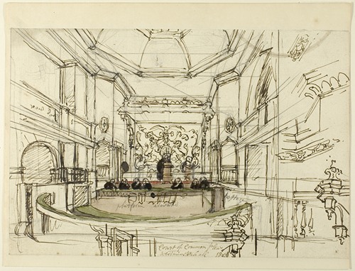 Study for Court of Common Pleas, Westminster Hall, from Microcosm of London